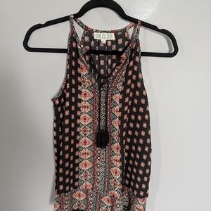 Pink Rose Sleeveless Black Size S